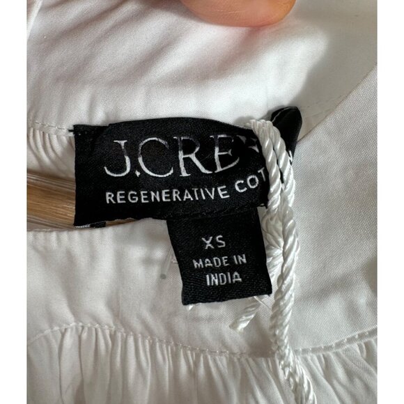 J. Crew Smock-neck puff-sleeve top in cotton poplin white sz XS - Picture 3 of 10